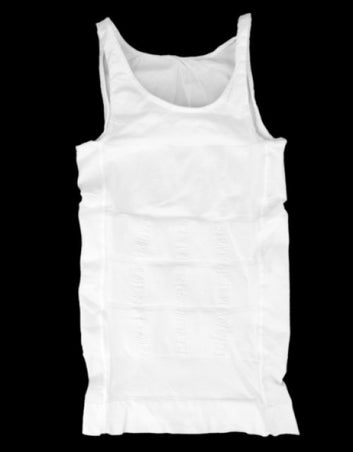 Imported Mens Slim Body Shaper Belly Underwear Vest Shirt Corset Compression White